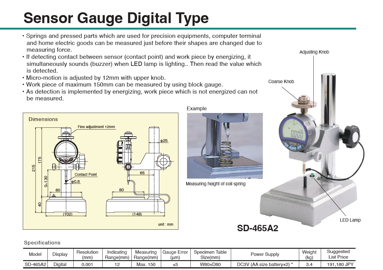 Ichiban Precision Sdn Bhd Teclock Teclock Sensor Dial Gauge, Sensor Gauge Digital Type